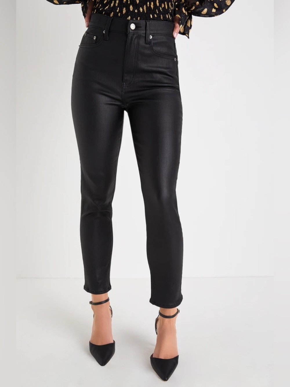 DAZE Black Coated Jeans (LuLu’s)
